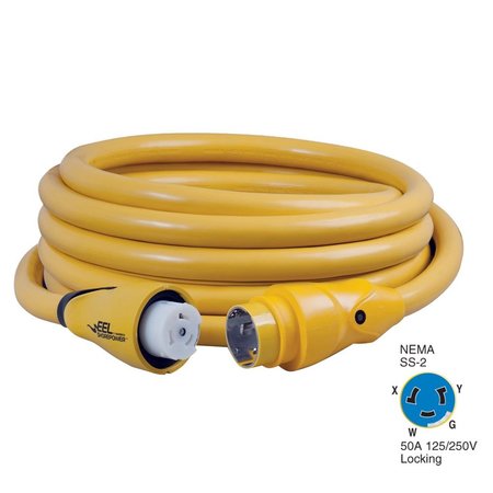 MARINCO CS504-25 EEL 50A 125V/250V Shore Power Cordset - 25' - Yellow CS504-25